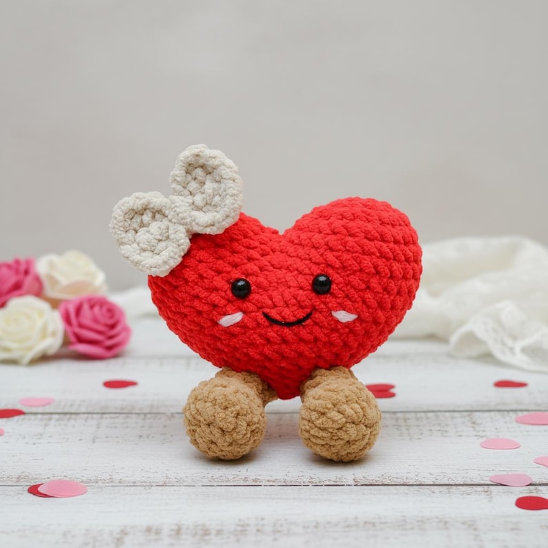 Cute Jellycat Heart Crochet PDF Pattern - How to Crochet Heart Plush Amigurumi - Easy Crochet Gift for Mom - Mothers Day Crochet image 7
