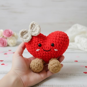 Cute Jellycat Heart Crochet PDF Pattern - How to Crochet Heart Plush Amigurumi - Easy Crochet Gift for Mom - Mothers Day Crochet image 9