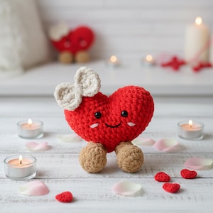 Cute Jellycat Heart Crochet PDF Pattern - How to Crochet Heart Plush Amigurumi - Easy Crochet Gift for Mom - Mothers Day Crochet image 6