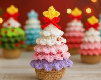 Easy Christmas Tree Crochet Pattern PDF, Cute Holiday Ornament Tutorial, Winter Home Decor, Quick Handmade Gift, Tabletop & Desk Decoration