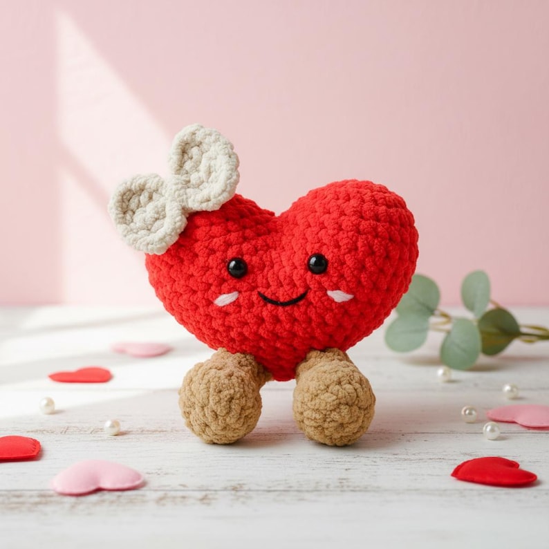 Cute Jellycat Heart Crochet PDF Pattern - How to Crochet Heart Plush Amigurumi - Easy Crochet Gift for Mom - Mothers Day Crochet image 2