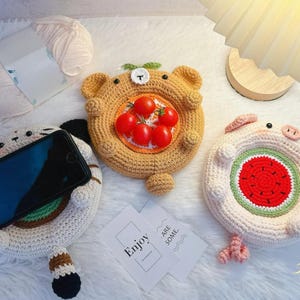 3in1 Tier Untersetzer, Häkelanleitung für Untersetzer PDF, Amigurumi Untersetzer Häkelanleitung, Niedliche Häkelanleitung für die Küche, Untersetzer Häkelideen