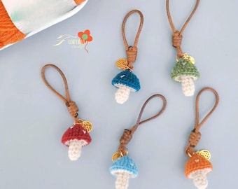Modèle PDF champignon au crochet, mini modèle amigurumi champignon, motif champignon crochet, champignon jouet au crochet, modèle de porte-clés au crochet