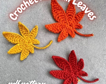 Gehäkelte Herbst Blätter, Ahornblatt häkeln, häkeln, no-sew häkeln, Thanksgiving häkeln, saisonale häkeln Dekor