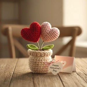Haakpatroon hart plantenpot - Eenvoudig gehaakt Moederdagcadeau voor moeder