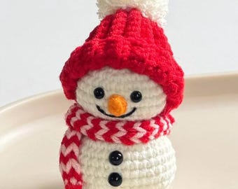 Christmas Snowman Crochet PDF Pattern - Easy Crochet Snowman Ornament Christmas Tree Decor - Cute Christmas Gift Crochet