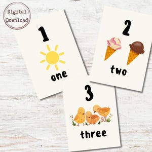 Printable Number Flashcards for Kids – 1 to 10 Counting Cards | Instant Download | Educational Preschool Learning Cards