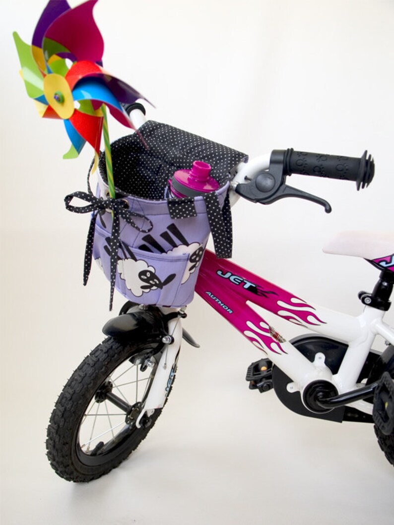 Kids Bike Basket with a Pinwheel pocket and Handles Etsy