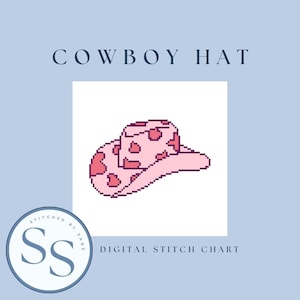 Cowboy Hat Needlepoint Pattern: Cow Print Stitch Chart (PDF Download)