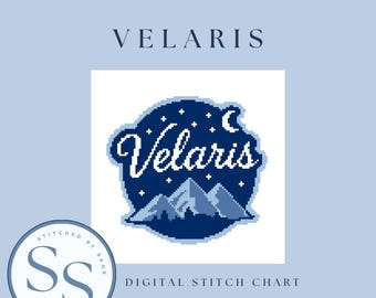 Velaris Needlepoint Chart: ACOTAR Design, DIY Stitch Guide (PDF Download)