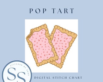 Toaster Pastry Needlepoint Pattern | Easy 18 Mesh Stitch Chart (Digital Download)
