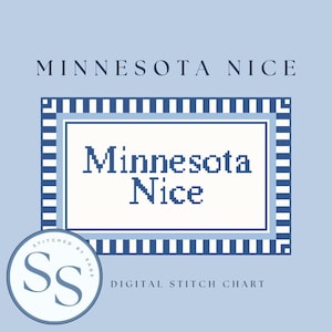 Minnesota Nice Needlepoint Pattern | Digital Download | PDF Stitch Chart | Cross Stitch Chart | Needlepoint Pillow Pattern | 13 Mesh Canvas