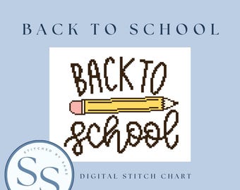 Back to School Needlepoint Chart | 18 Mesh PDF Guide (Digital Download)