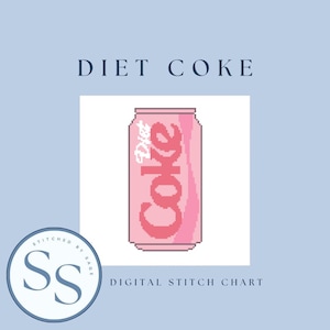 Diet Coke Needlepoint Chart | Digital Download | Digital Stitch Chart | Needlepoint Design | Needlepoint Graph | 18 Mesh Needlepoint