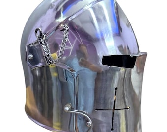 Medieval Barbuta Helmet with Visor – Knight Armor Warrior Helmet – LARP & Cosplay Armory