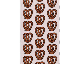 Handgezeichnetes Salzbrezel-Muster-Handtuch | Bäckerei Snack Küche Dekor