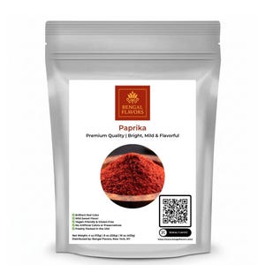 Paprika - Premium Gewürz | Süß & Mild | Fügt Farbe und Geschmack zu allen Gerichten | 120 ml, 220 ml, 450 ml | Bengal-Aromen
