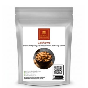 Cashews - Premium Quality | Buttery & Crunchy | Perfect for Snacking, Baking and Cooking | 4 oz, 8 oz, 16 oz | Bengal Flavors