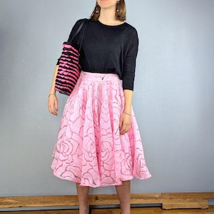 Elegant Light Pink Lace A-Line Skirt - Glamorous Vintage Style