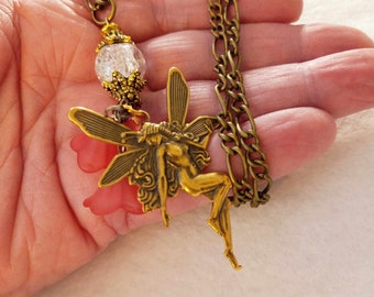 Fairy Necklace, Bell Flower Fairy, Victorian Fae Jewelry, Victorian Fairy Necklace, Flower Fairy, Fairy Pendant, Fairy, Renaissance Gift