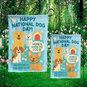 Custom Holiday Dog Garden Flag – Personalized Seasonal Outdoor Decor | Fall, Halloween, Christmas, Summer Flags
