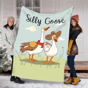 Silly Goose Blanket, Personalized Freece Blanket,Custom Name blanket