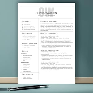 Modern CV Template Editable Resume Template for Job Applications Professional Resume Template Instant Download MS Word & Google Docs