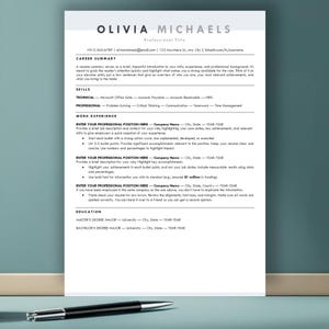 Simple & Modern CV Template Easy to Edit Minimalist Resume Template ATS-friendly Download instantly and apply with confidence