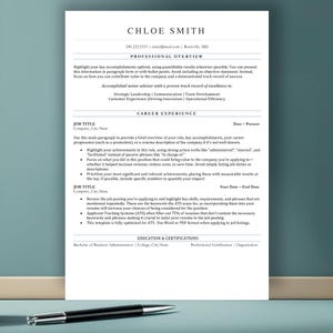 Modern Resume Template Editable CV Template for Job Applications Professional Resume Template Instant Download MS Word & Google Docs