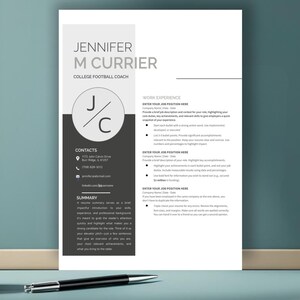 Modern CV Template Editable Resume Template for Job Applications Professional Resume Template Instant Download MS Word & Google Docs