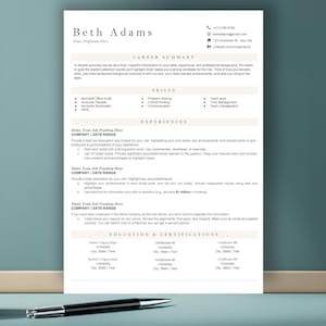 Simple & Modern CV Template Easy to Edit Minimalist Resume Template ATS-friendly Download instantly and apply with confidence