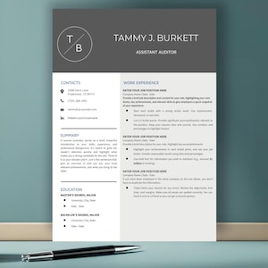 Modern CV Template Editable Resume Template for Job Applications Professional Resume Template Instant Download MS Word & Google Docs
