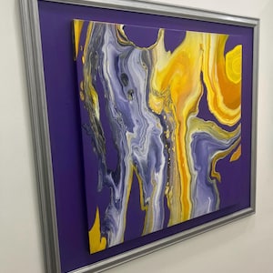 SUNSET Purple Fluid Art Painting Unique