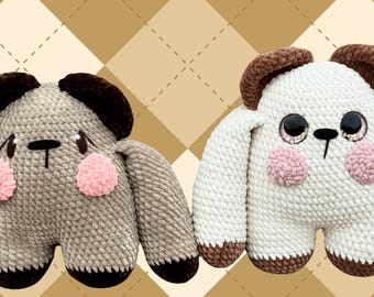 Oso de peluche Huggie: oso de peluche de ganchillo hecho a mano, juguete kawaii ultrasuave