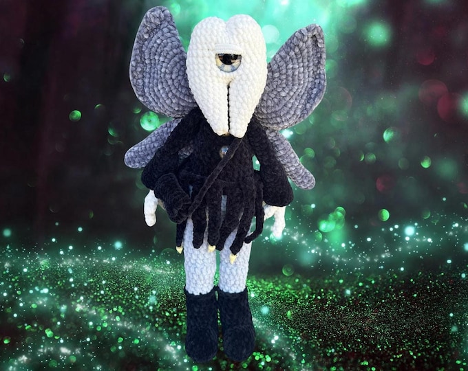 Tooth Fairy Plushie, 18-Inch Chenille Crochet Amigurumi with Pouch