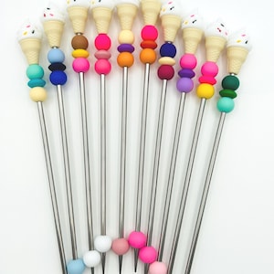Pair of Ice Cream Cone Amigurumi Sewing Sticks: Crochet Plushie Aid