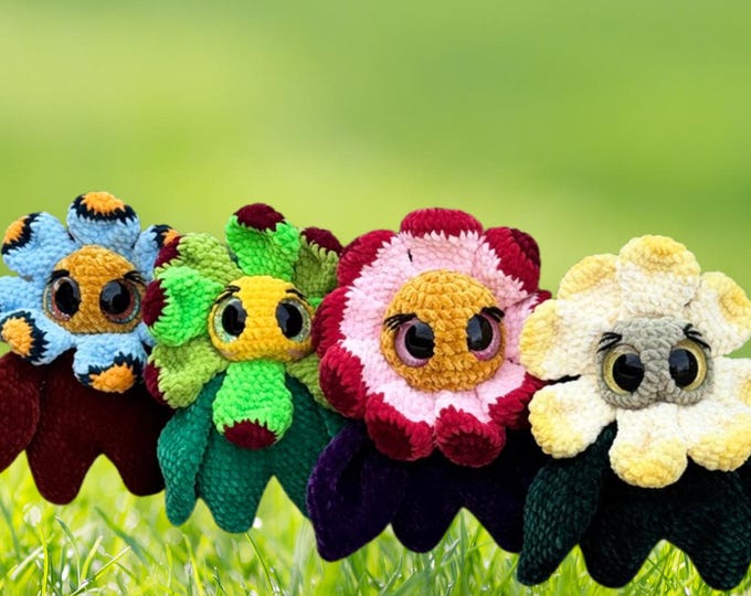 Hand-Crocheted Flower Baby Amigurumi, Floral Plush Toy, Nursery Decor, Spring Gift