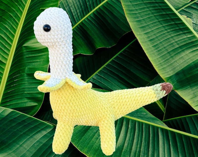 Bananasaurus Crochet Plushie | Large Handmade Quirky Dinosaur