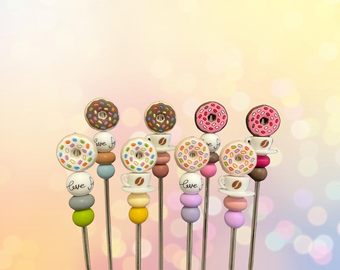 10" Donuts, Coffee, Love Amigurumi Sewing Sticks: Crochet Plushie Aids | Crochet Plushie Knitting Needles | Cute Ami Sticks | Single Sticks