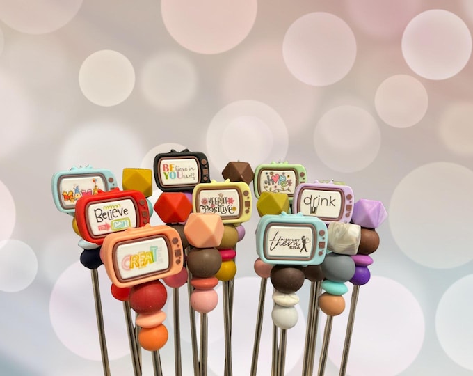 Pair of 10" TV Amigurumi Sewing Sticks: Crochet Plushie Aids | Crochet Plushie Knitting Needles | Cute Quote Ami Sticks