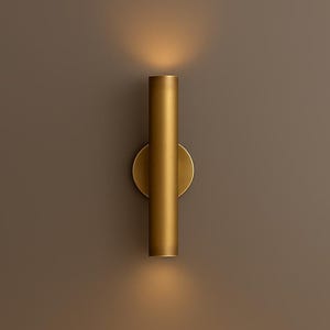 Modern Brass Wall Sconce: Minimalist Cylinder Wall Lamp