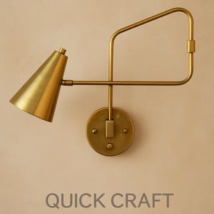 QLP®-Mid-Century Modern Italian Brass Swing Arm Wall Sconce – Vintage Inspired Adjustable Lighting Fixture – Luxury Focus Light