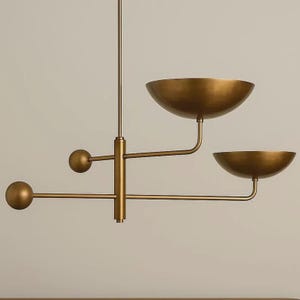 QLP®-Brass Chandelier Lighting, Sputnik Chandelier Light Fixture, Brass Finish Pendant Light, Modern Chandelier, 2 Ceiling Light Fixture