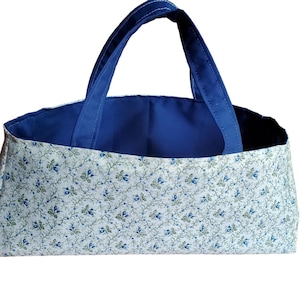 Egg Carton Tote Bag - Holds 12 Eggs  (READY TO SHIP) - Flowers with blue