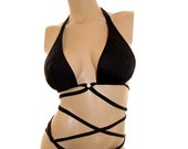 Halter Top with Wrap Around Rib Band - Bikini Top