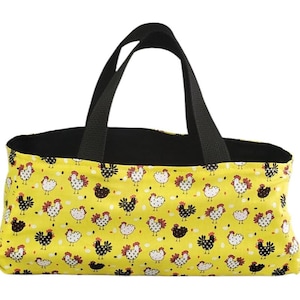Sacola de papelão para ovos - Galinhas em amarelo (várias opções de tamanho)