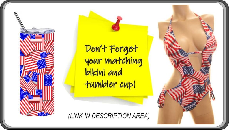 USA Flag Bikini Top with Red, White and Blue Straps image 9