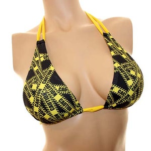 Caution Tape Halter Top / Bikini Top