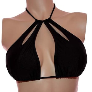 Halter Bikini Top with Cut Out (multiple color & coverage options)