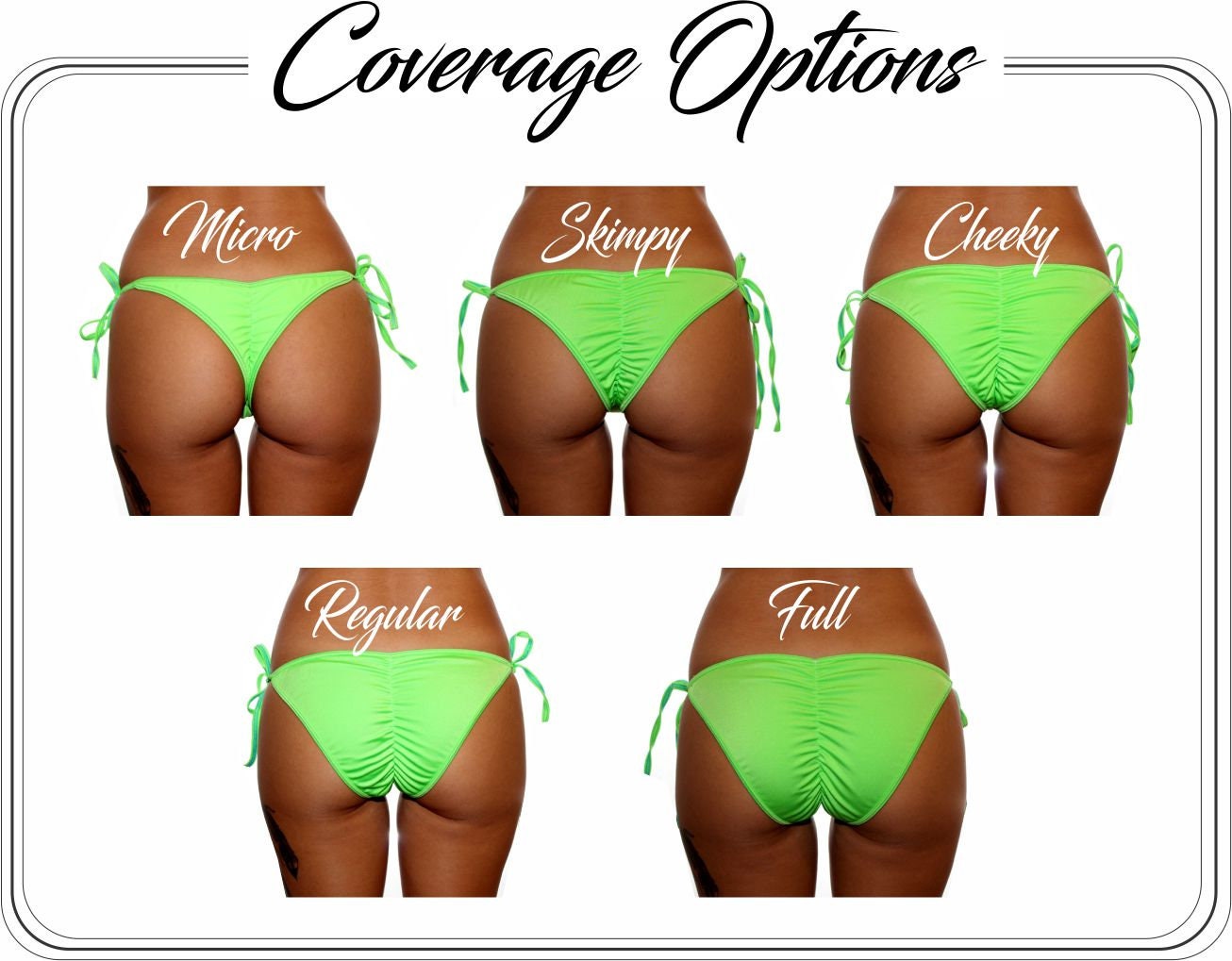 Blue Line Bikini Bottoms multiple coverage options Etsy